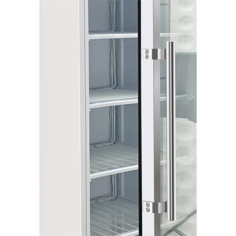 12 Cu ft Commercial Freezer with Glass Door in White - Manual Defrost