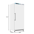 21 Cu ft Commercial Reach-in Freezer in White Manual Defrost