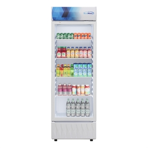 24&quot One-Door Commercial Merchandiser Refrigerator in White 12 Cu Ft