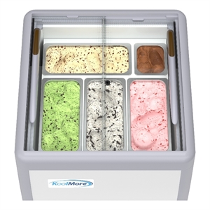 26&quot Gelato Dipping Cabinet Display Freezer w/ Sliding Glass Door 6 Cu Ft White