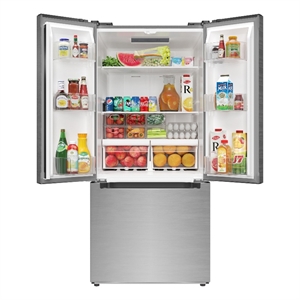 185 cu ft Stainless-Steel French Door Refrigerator in Silver