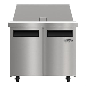 36&quot Commercial 2-Door Refrigerated Mega Salad and Sandwich Prep Table in Silver