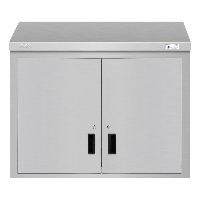 36 in Kitchen Wall Cabinet with Hinged Doors and 2 shelves in Stainless-Steel