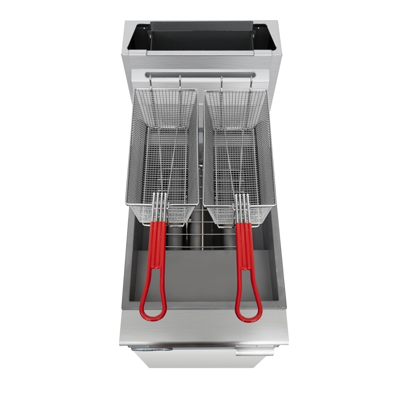 40 lb Floor Natural Gas Commercial Fryer with 90000 BTU in Stainless-Steel
