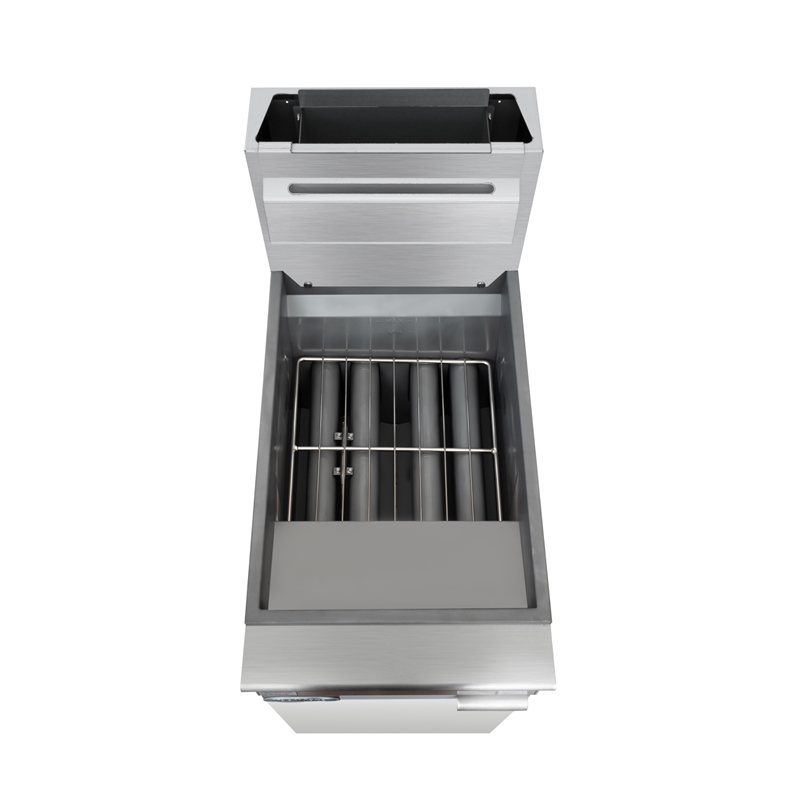 50 lb Floor Liquid Propane Commercial Fryer with 120000 BTU in Stainless-Steel