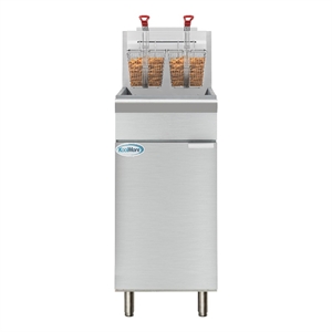 50 lb Floor Natural Gas Commercial Fryer with 120000 BTU in Stainless-Steel