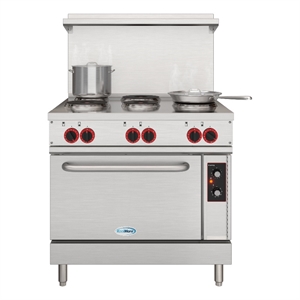 36 In. Commercial Electric Range with 6 Burners and 1 Standard Electric Oven