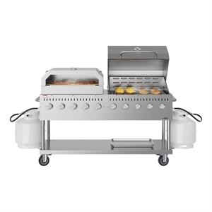72&quot Commercial Outdoor Propane Gas Grill in Stainless-Steel