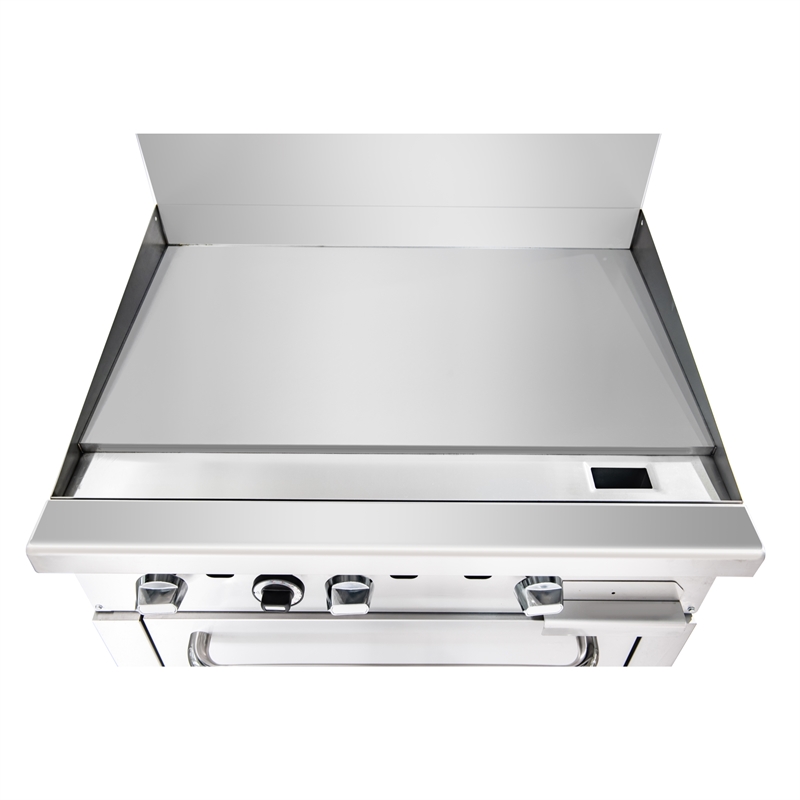 36 in. Commercial Oven with Griddle Top 90000 BTU in Stainless-Steel