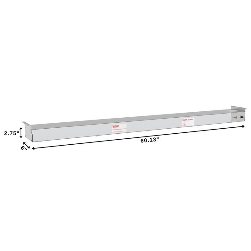60 in High Wattage Commercial Food Strip Warmer with Toggle Controls and Cord