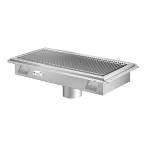 12&quot x 24&quot Stainless Steel Floor Trough Drain 14-Gauge with Subway-Style Grating
