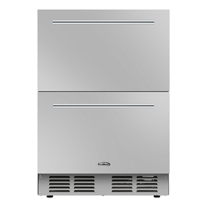 24&quot Built-in Two-Drawer Refrigerator in Stainless-Steel Silver