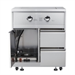 32 in. Outdoor Kitchen Liquid Propane Side Burner with Cabinet Stainless-Steel