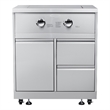32 in. Outdoor Kitchen Liquid Propane Side Burner with Cabinet Stainless-Steel