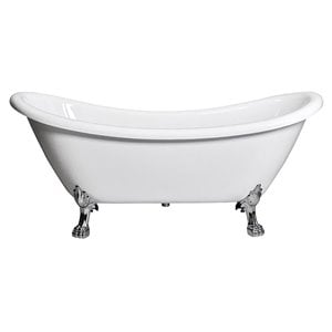 Daphne 69&quot Clawfoot Acrylic Plastic Freestanding Bathtub -White
