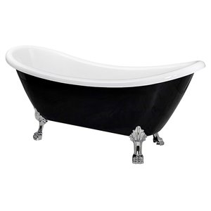Daphne 69&quot Clawfoot Acrylic Plastic Freestanding Bathtub -Black