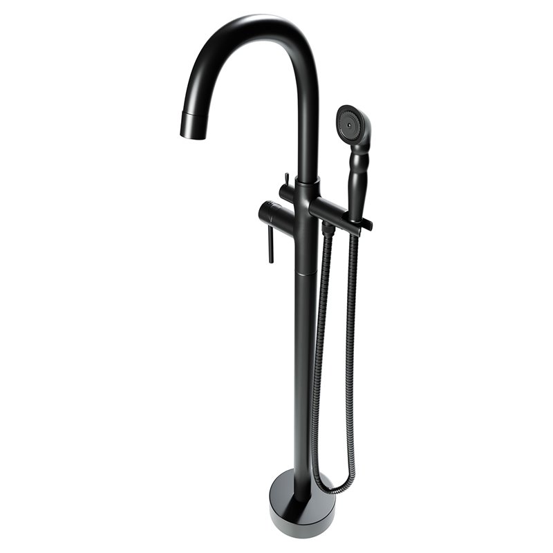 Castello USA Inc Neptune Brass Tub Filler w/Breeze Handheld Shower in Black