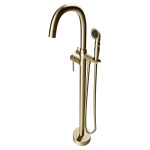 Castello USA Inc Neptune Brass Tub Filler w/Breeze Handheld Shower in Gold