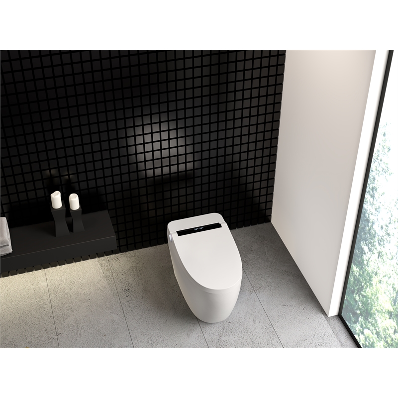 Angeles Modern Ceramic White Smart Toilet with Bidet and Digital Display