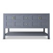 Modern 60 Alicia Gray Wood Vanity Base with Gold Handles