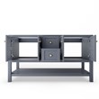 Modern 60 Alicia Gray Wood Vanity Base with Gold Handles
