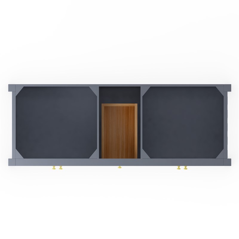 Modern 60 Alicia Gray Wood Vanity Base with Gold Handles