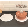 Modern Kitchen Anti-Slip Diatomite Stone Trivet in White (Set of 2)