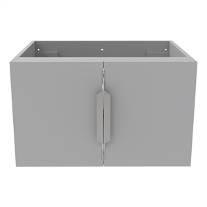 Alpine 24&quot Wood Floating Vanity Base with Chrome Handles in Gray