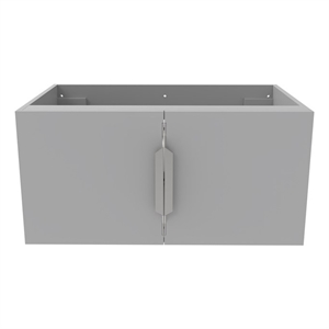 Alpine 30&quot Wood Floating Vanity Base with Chrome Handles in Gray