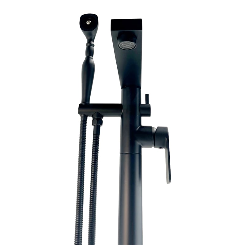 Venus Square head tub filler faucet with Breeze Handle - Matte Black