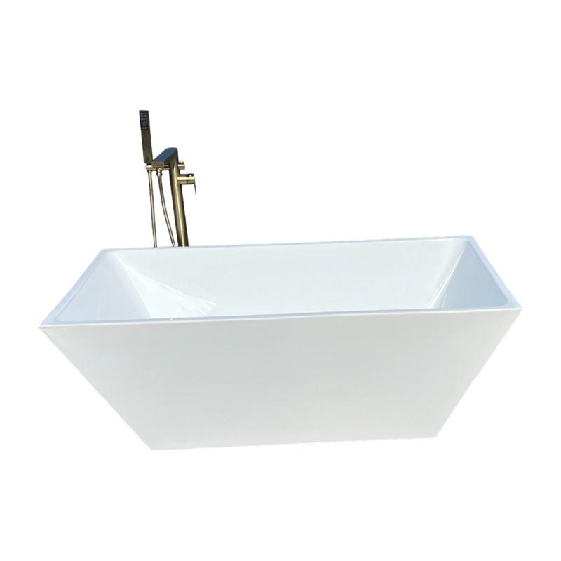 Venus Square head tub filler faucet with Standard Handle - Brushed Gold