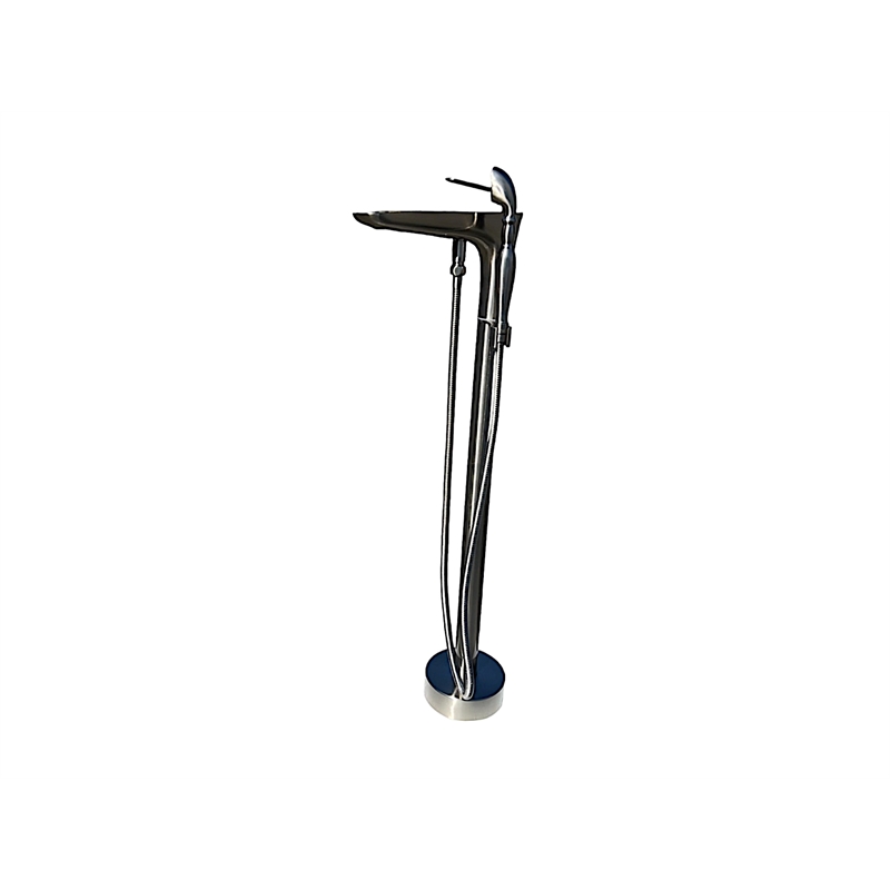 Pluto Triangle head tub filler faucet with Breeze Handle - Brushed Nickel