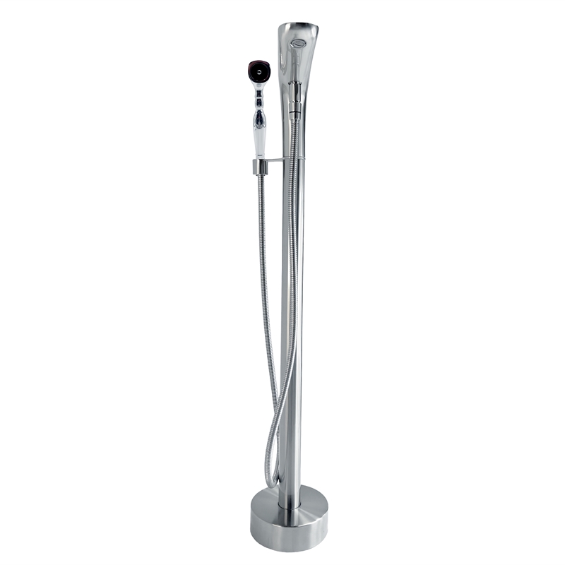 Pluto Triangle head tub filler faucet with Breeze Handle - Brushed Nickel