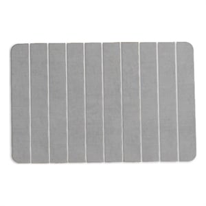 24x15&quot Modern Diatomite Stone Medium Kitchen Mat in Gray