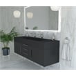 Modern Aluminum Thin Metal Black Pull Handle - Single