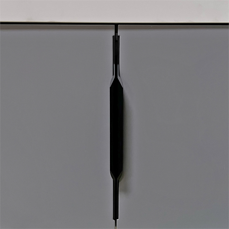 Modern Aluminum Thin Metal Black Pull Handle - Single