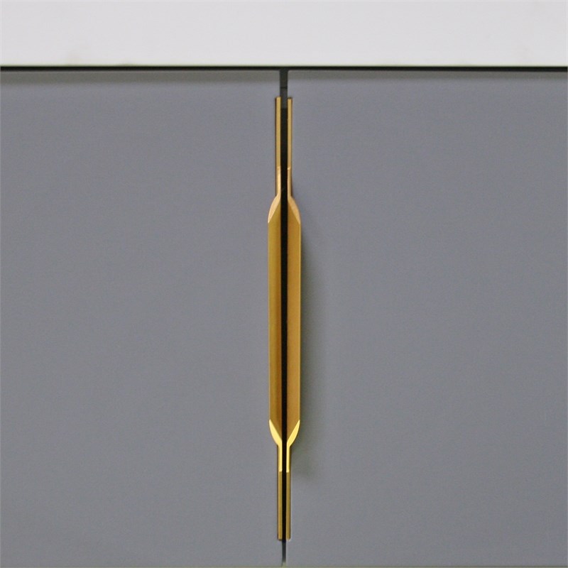 Modern Aluminum Thin Metal Gold Pull Handle - Single