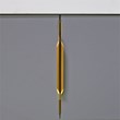 Modern Aluminum Thin Metal Gold Pull Handle - Single