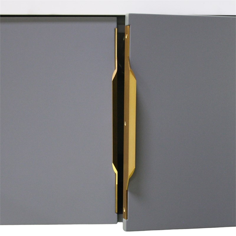 Modern Aluminum Thin Metal Gold Pull Handle - Single