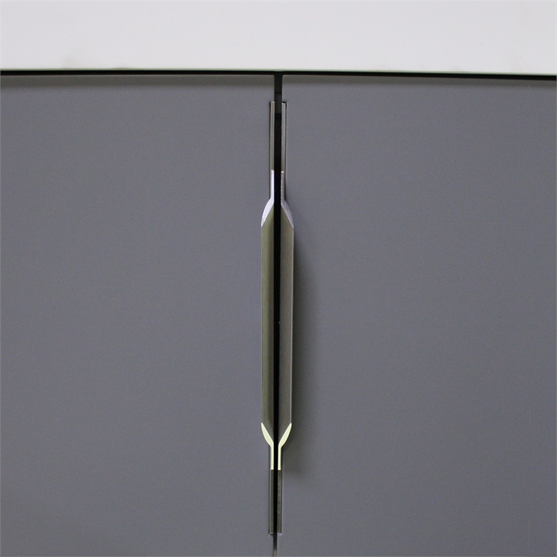 Set of 3 Modern Aluminum Thin Metal Black Pull Handles in Nickel