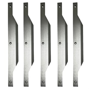 Set of 5 Modern Aluminum Thin Metal Black Pull Handles in Nickel