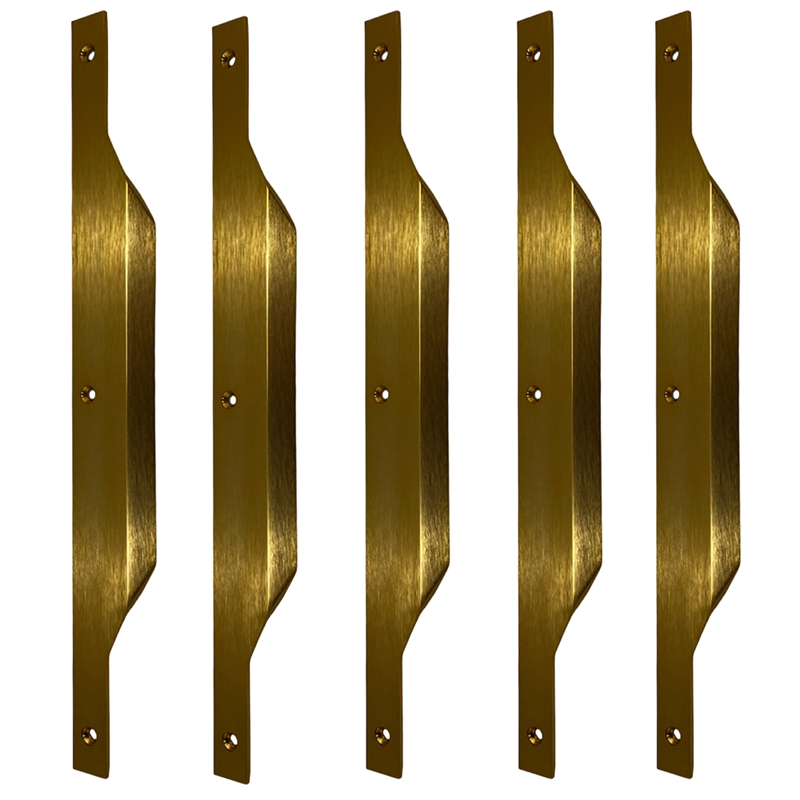 Set of 5 Modern Aluminum Thin Metal Gold Pull Handles