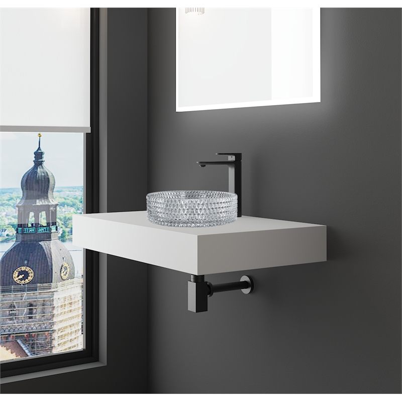 30 Inch Wide White Bathroom Solid Surface Stone Countertop For Sink
