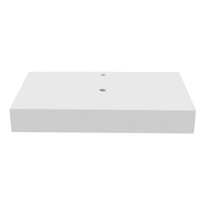 36 Inch Wide White Bathroom Solid Surface Stone Countertop For Sink