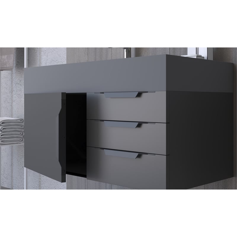 Set of 10 Modern Aluminum Thin Metal Black Pull Handles