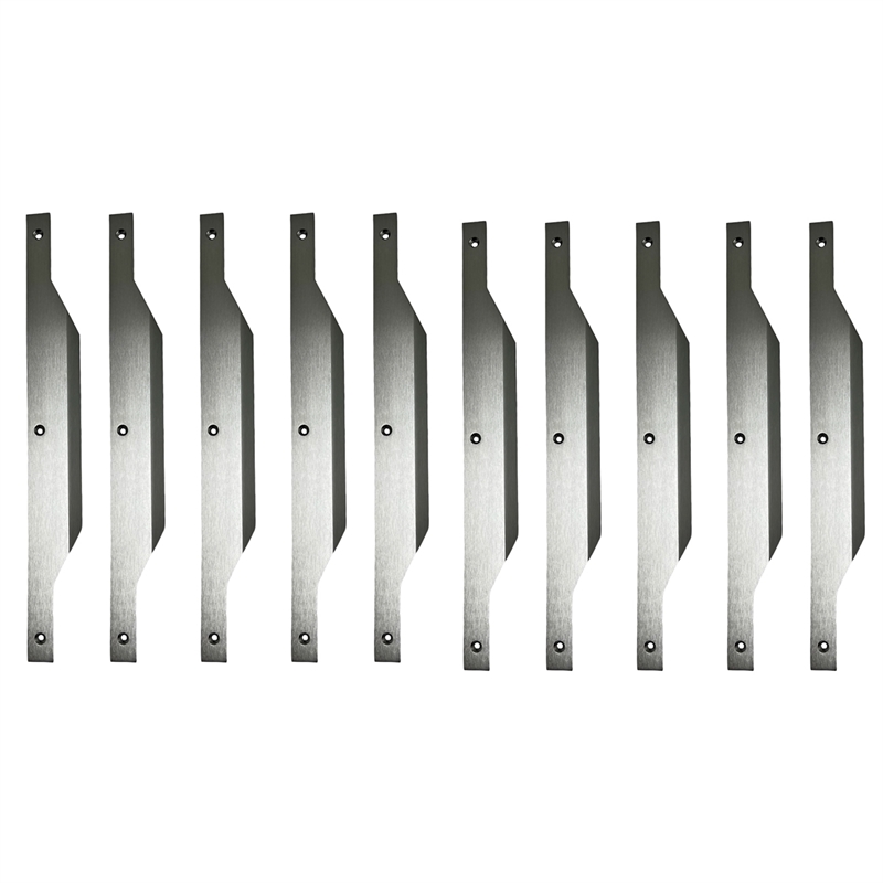 Set of 10 Modern Aluminum Thin Metal Black Pull Handles in Nickel