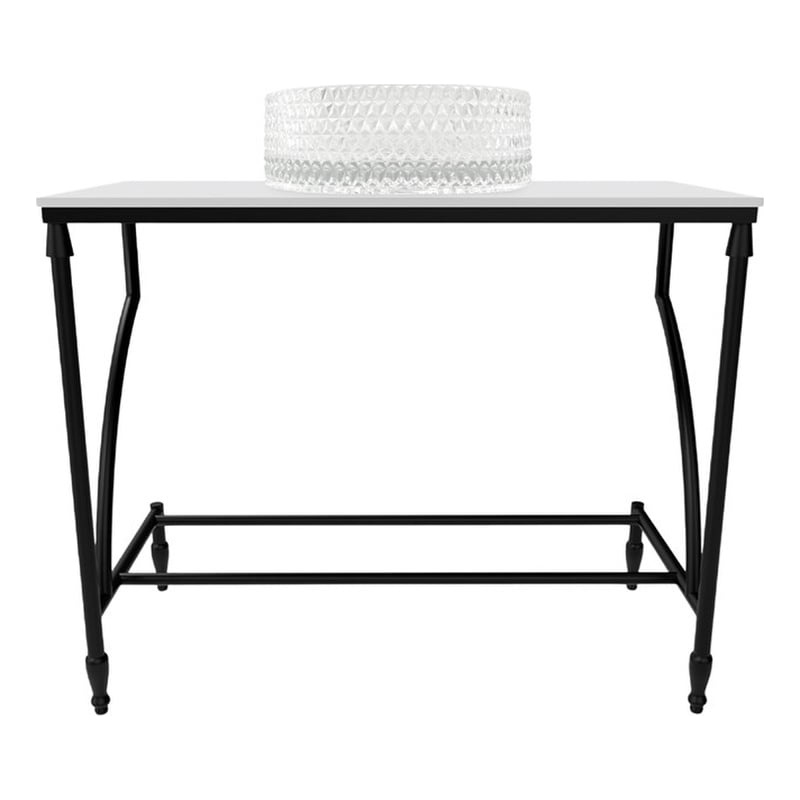 Luminous Stainless Steel Metal Vanity Set-Clear Glass Sink and Black Stand Base