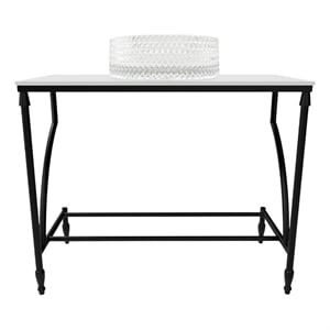 Luminous Stainless Steel Metal Vanity Set-Clear Glass Sink and Black Stand Base