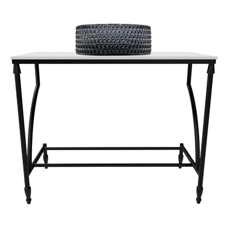 Luminous Stainless Steel Metal Vanity Set-Light Black Glass Sink and Black Stand