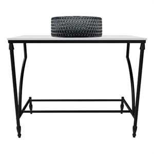 Luminous Stainless Steel Metal Vanity Set-Light Black Glass Sink and Black Stand